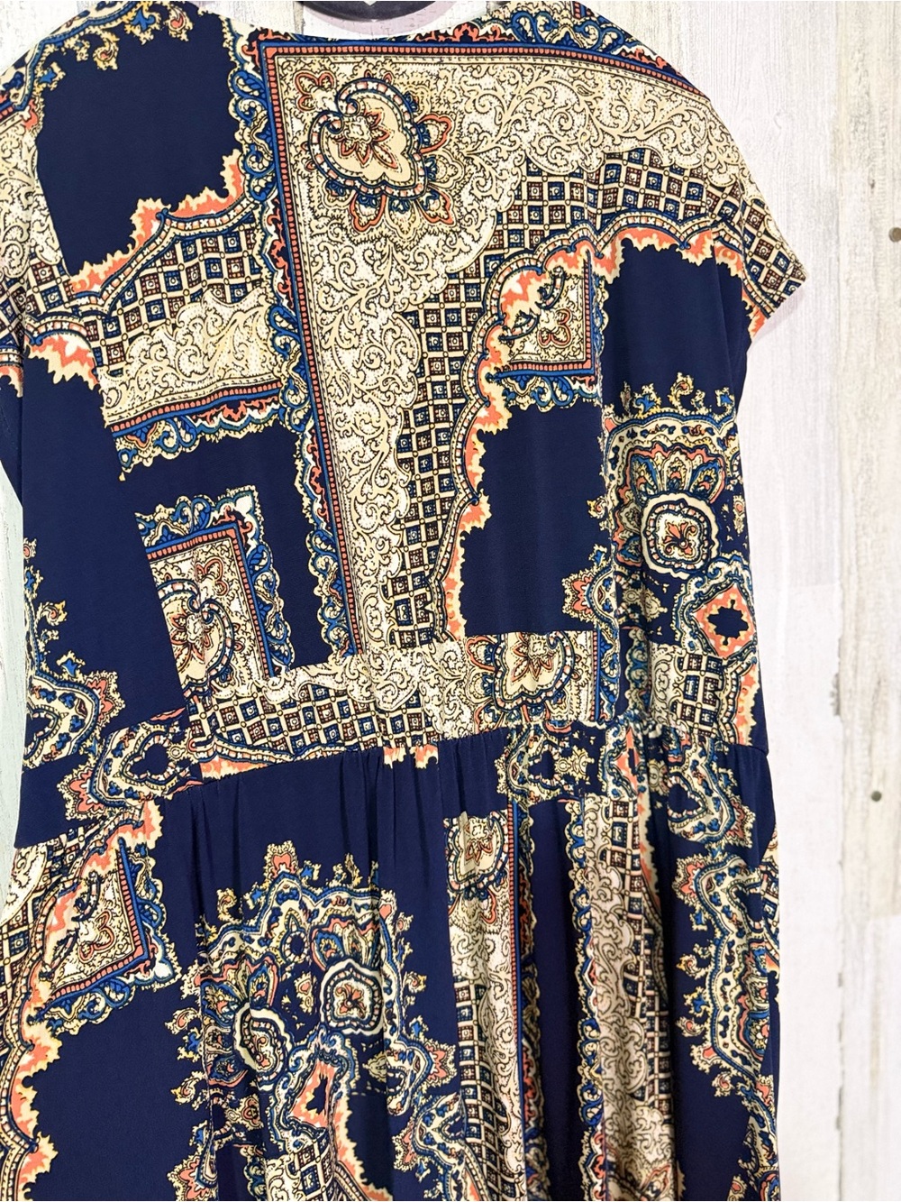 Cato Woman Paisley Patchwork V-Neck Maxi Dress Size 22W 24W Plus⁠ - Picture 7 of 8